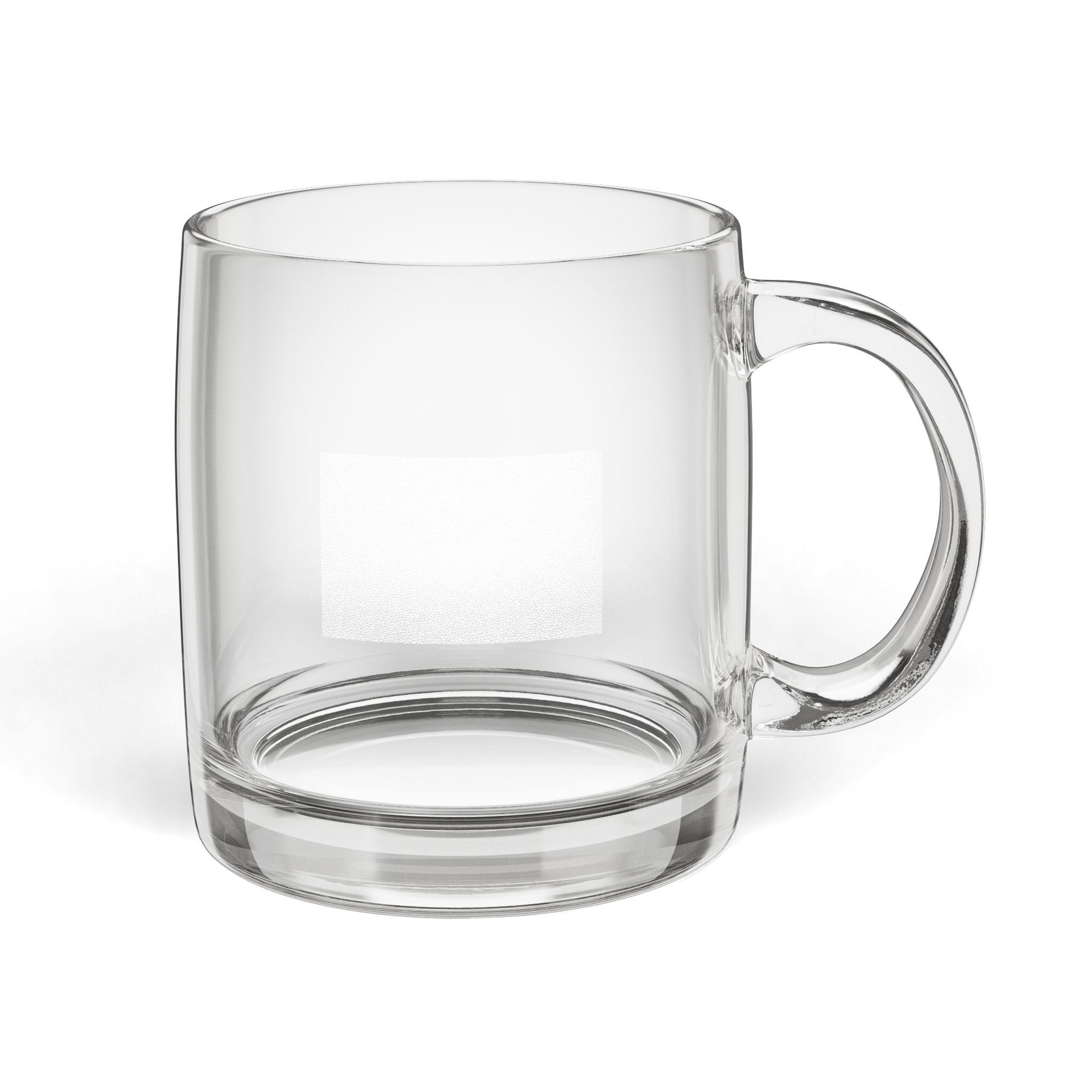 Engravable Glass Coffee Mug — 12.25 oz Clear Cup for Personalized Gifts